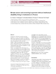 Image de l'article en anglais sur le cancer du sein des personnes avec d&eacute;ficience intellectuelle